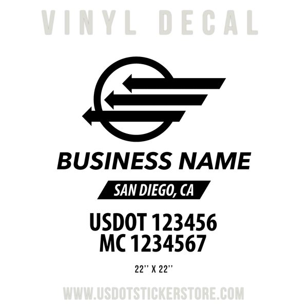 Business Name Four Line Truck Door Decal (USDOT), (Set of 2)