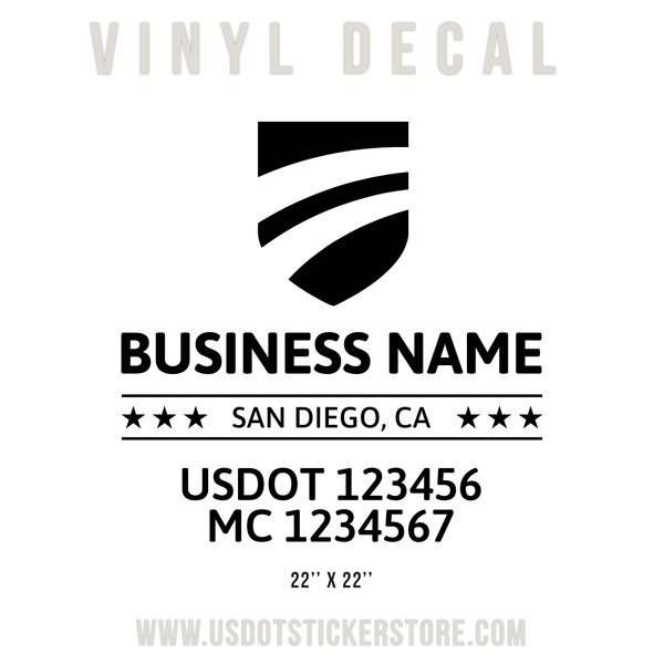 Business Name Four Line Truck Door Decal (USDOT), (Set of 2)