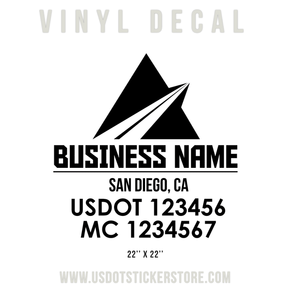 Business Name Four Line Truck Door Decal (USDOT), (Set of 2)
