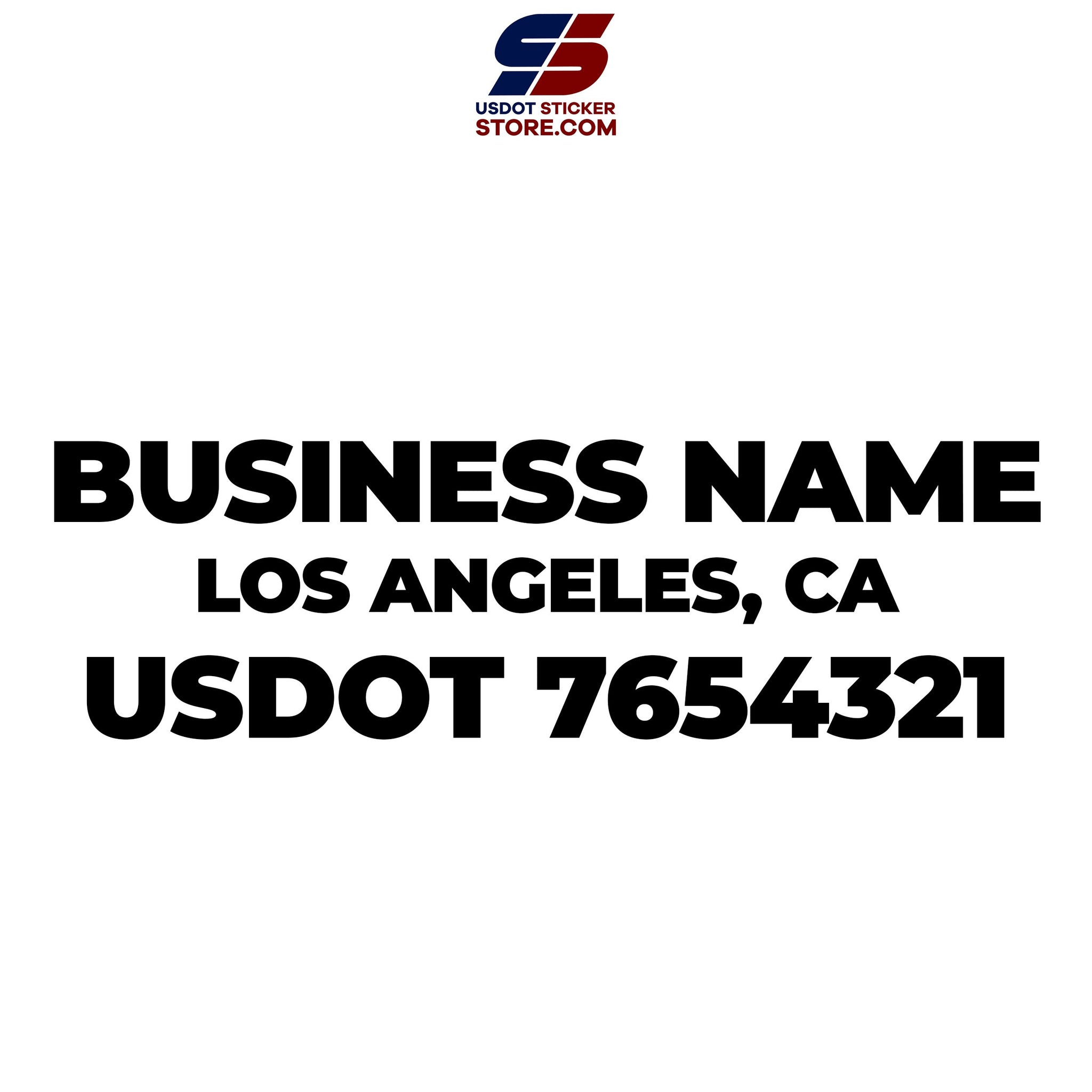 business name, location and usdot number decal