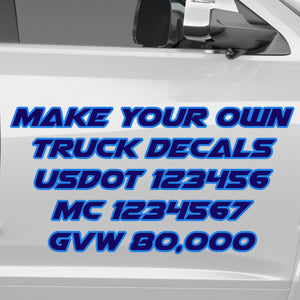 make your own truck decals usdot mc gvw