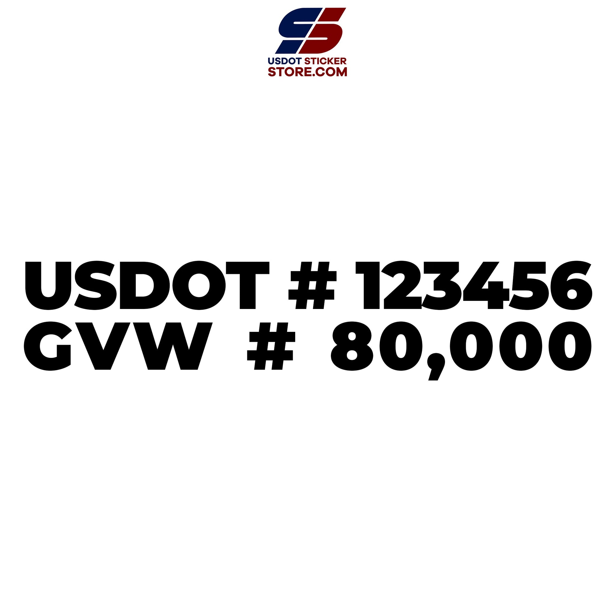 usdot & gvw number decal sticker (vinyl lettering)