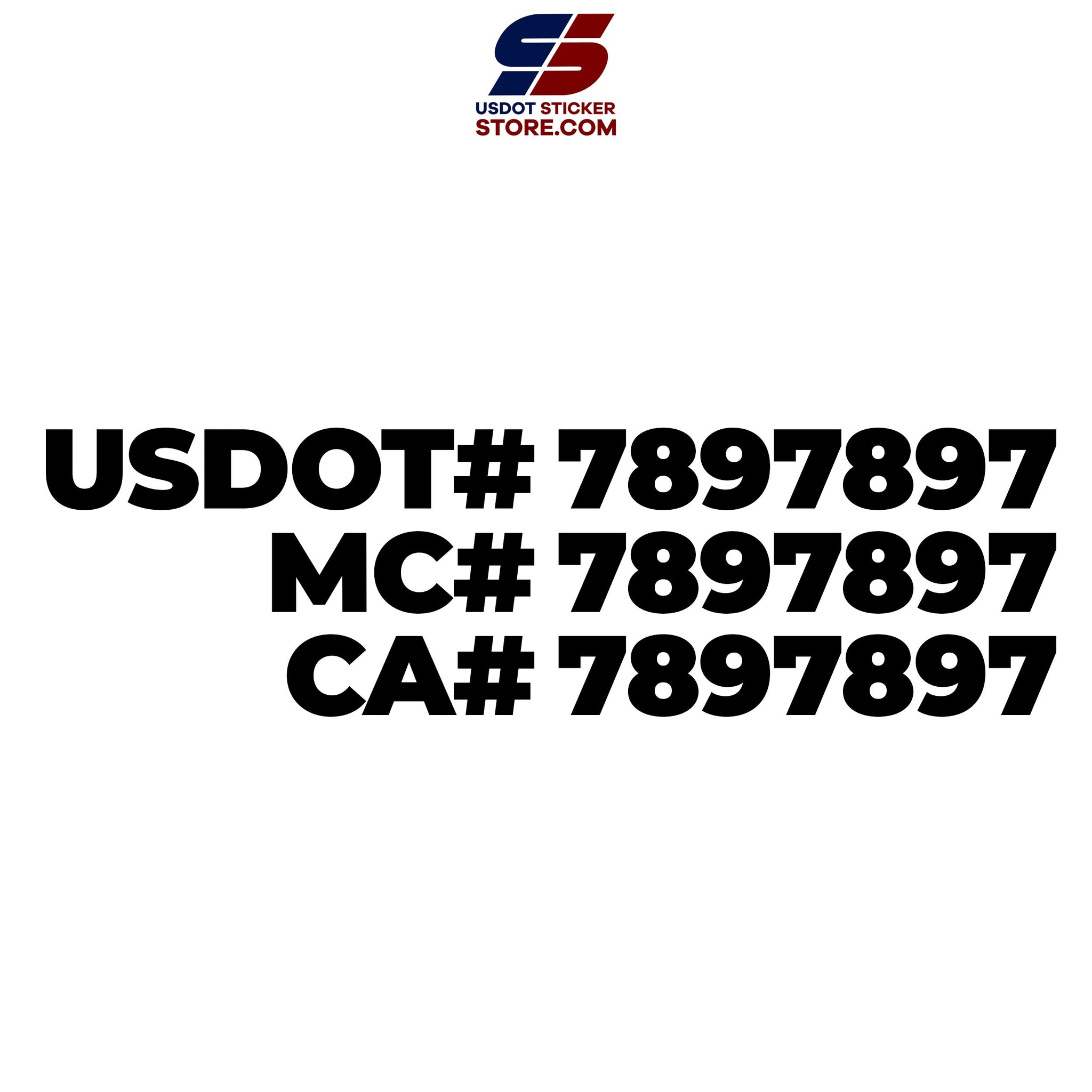 usdot mc ca number decal lettering