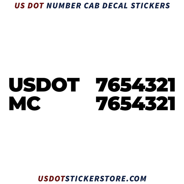 usdot & mc number decal stickers
