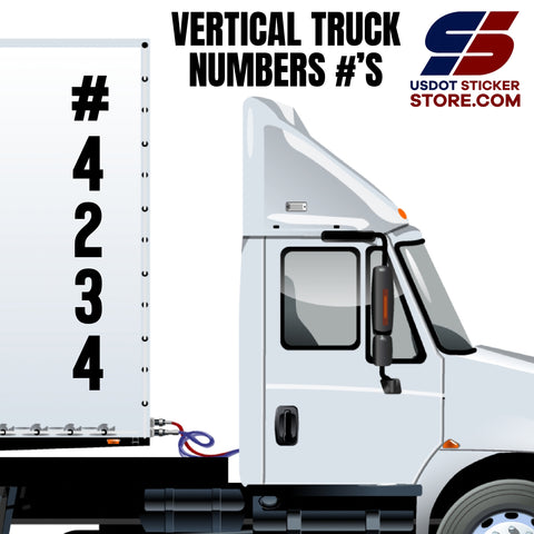 vertical truck number decals